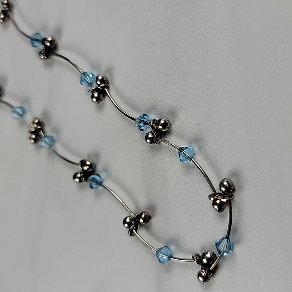 Silver beaded necklace